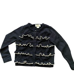 Kate Spade black sweater with Cream Ruffles